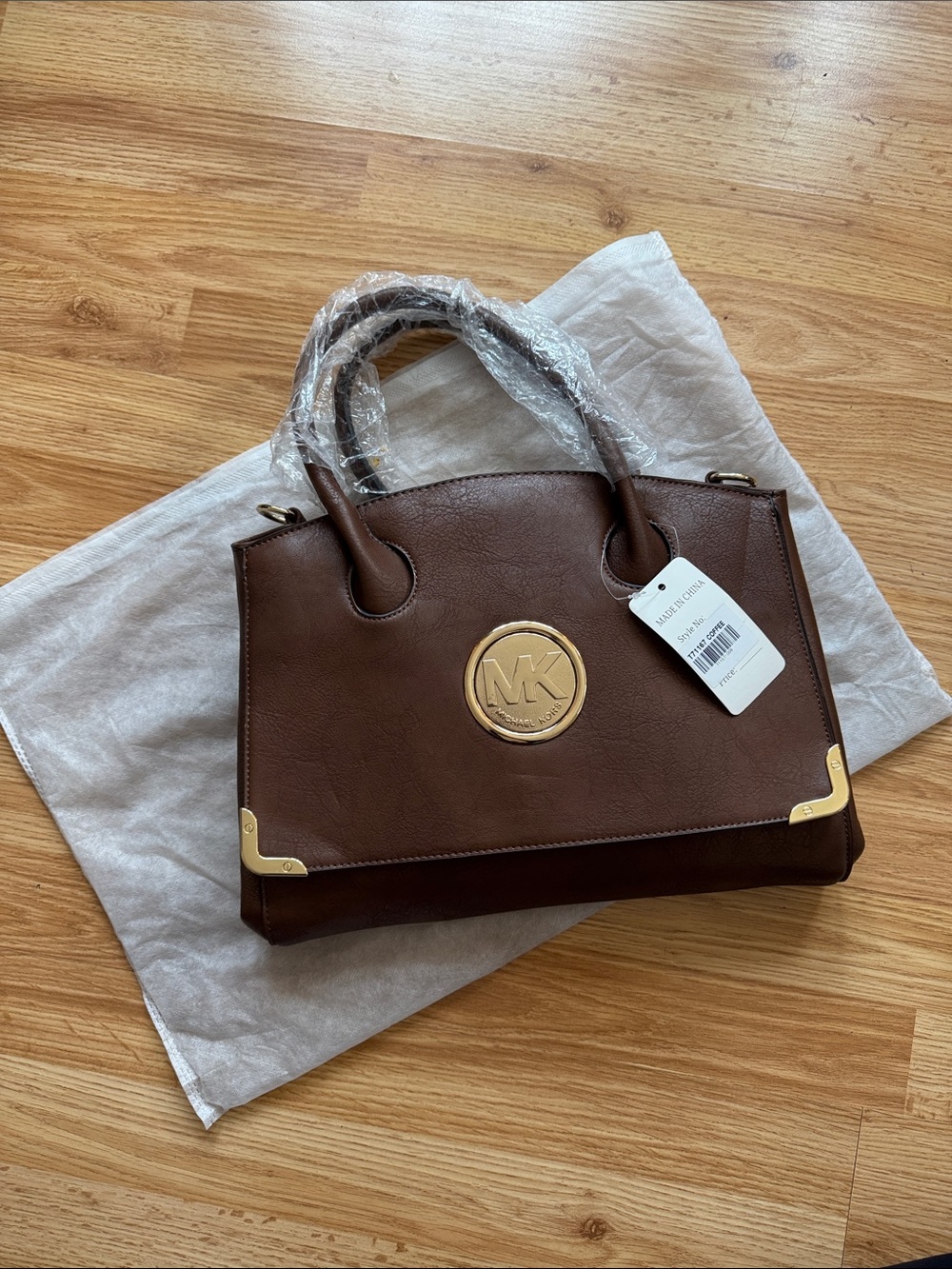 Michael Kors Chocolate Brown Leather Satchel with Gold Logo 🔅
